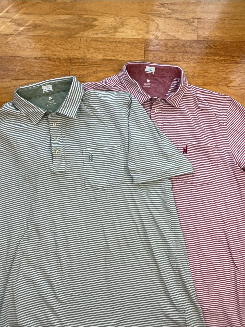 LOT Johnnie-O Mens XL Polo Shirt Dante Dill & Nantucket Striped Cotton Stretch